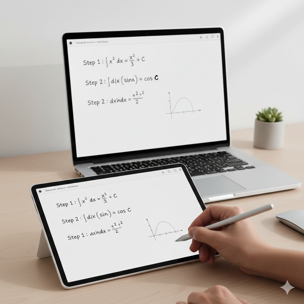 Live tablet screen share for math sessions